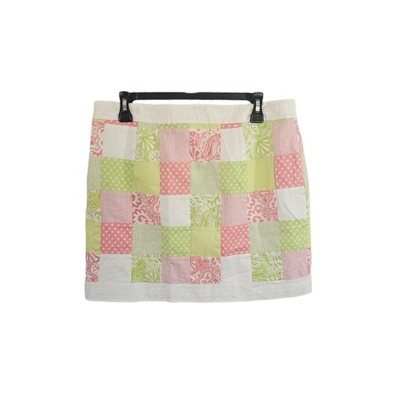 Vineyard‎ Vines Patchwork Lined Mini Skirt Size 10 Side Zipper Resort Wear - Picture 1 of 8